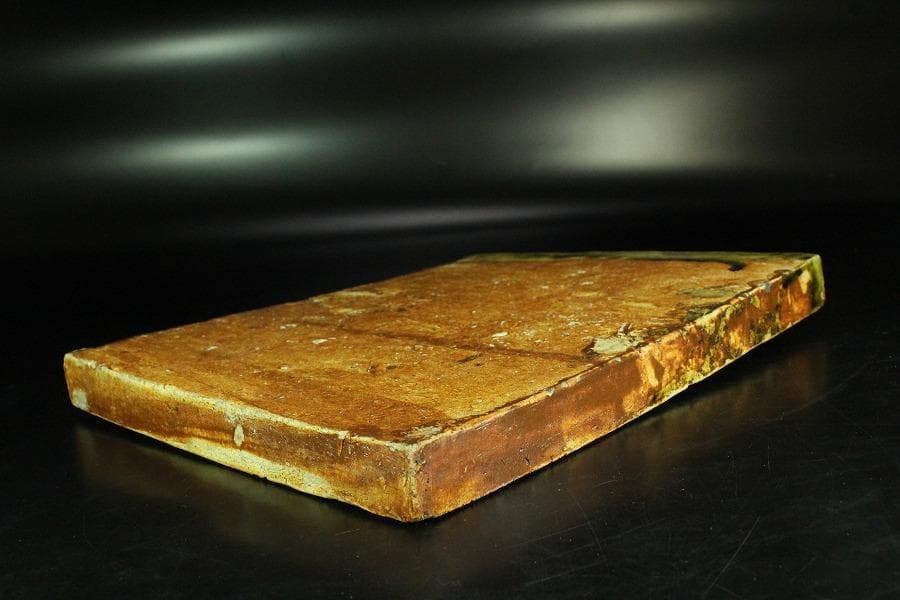 茶道具 織部 敷き瓦 時代(K-YC723)