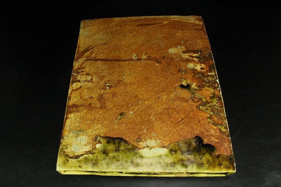 茶道具 織部 敷き瓦 時代(K-YC723)