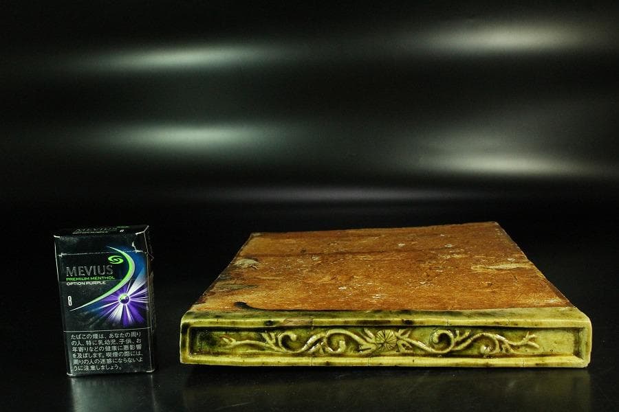 茶道具 織部 敷き瓦 時代(K-YC723)