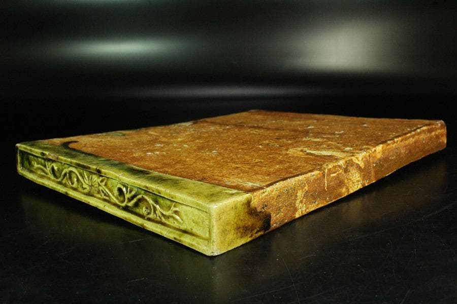 茶道具 織部 敷き瓦 時代(K-YC723)