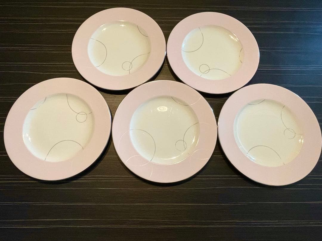 《5枚》MIKASA 27cm/BONE CHINA/ピンク/ディナー皿