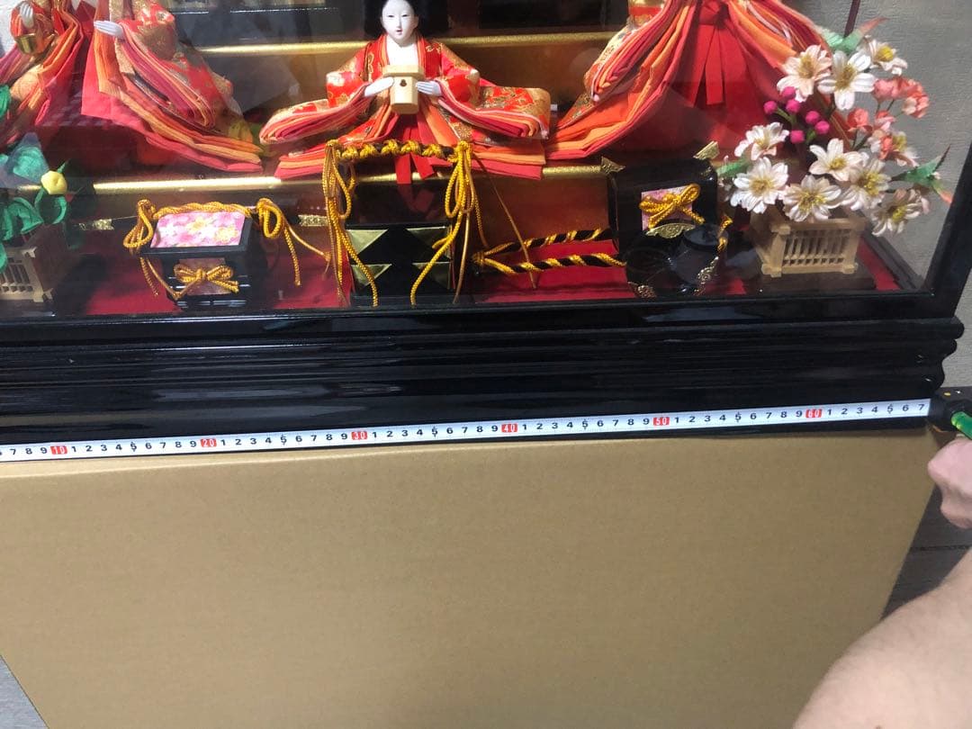 ひな人形 親王飾り 三人官女 ガラスケース