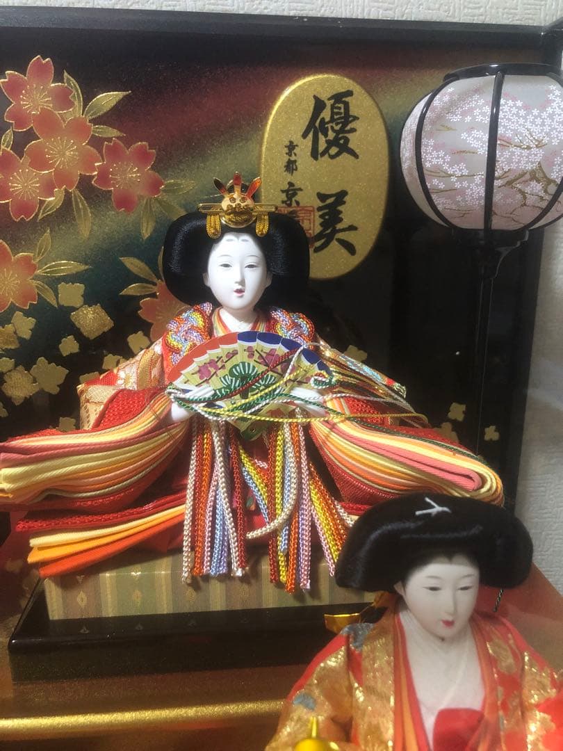 ひな人形 親王飾り 三人官女 ガラスケース