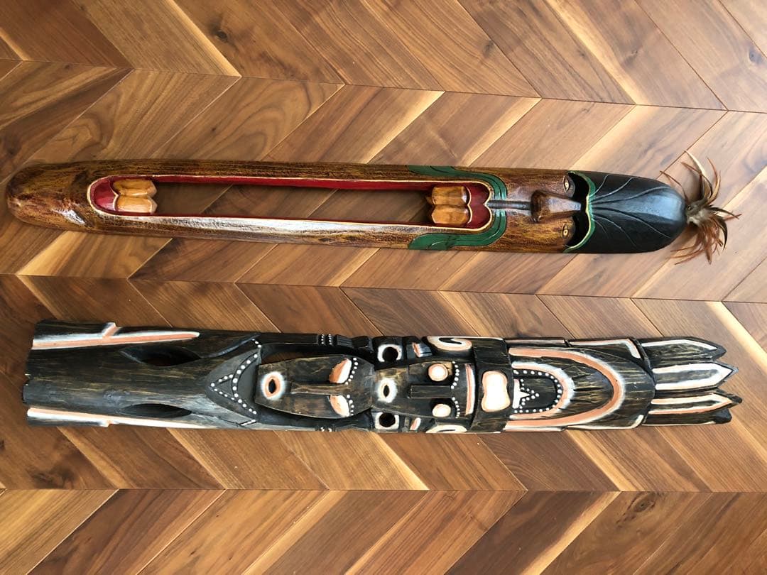 飾り物　壁掛け　インテリア　オブジェ　民族　エスニック　アジアン　木製　セット