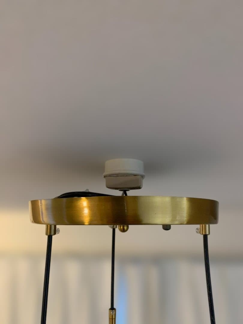 北欧風 ガラスグローブ 3灯ペンダントライト ゴールド