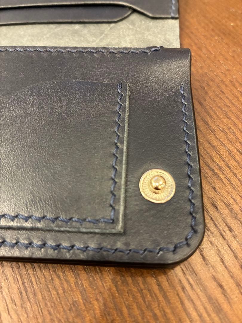 ミドルトラッカーウォレット　イタリアンレザー　ヌメ革　ハンドメイド