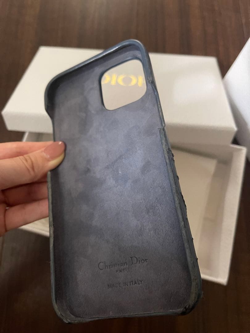 ♡ Dior iPhoneケース 12promax デニムブルー ♡