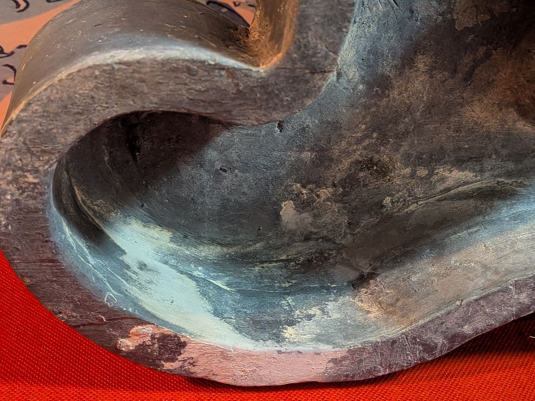 江戸時代後期幕末頃魔除け鬼師造り横幅４４センチ重量９キロ㌘凄まじい迫力古瓦当時物