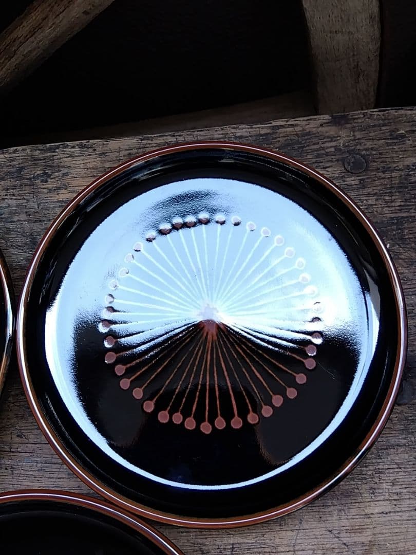 値下げ！【希少】白山陶器 花天目 5号皿 5枚set　森正洋　 黒釉 菓子皿