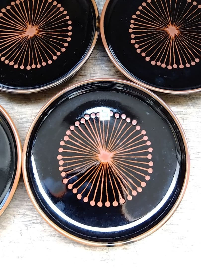 値下げ！【希少】白山陶器 花天目 5号皿 5枚set　森正洋　 黒釉 菓子皿