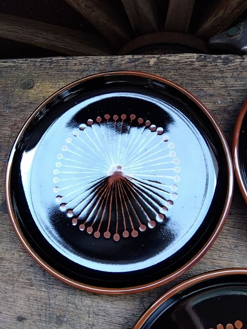 値下げ！【希少】白山陶器 花天目 5号皿 5枚set　森正洋　 黒釉 菓子皿