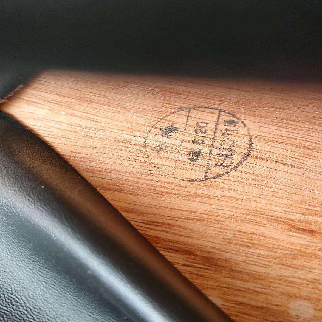 1970年代　ヴィンテージ　レザー　ブラック　デスクチェア　回転　昇降