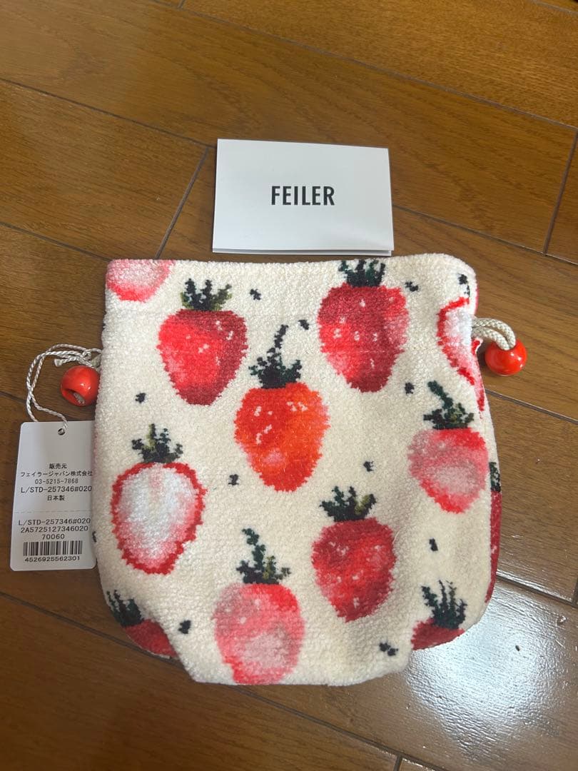 フェイラー✩.*˚ストロベリードット 巾着 カラー⇒アイボリー