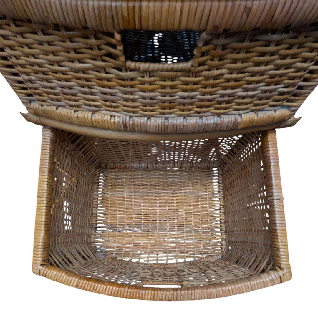 ラタン チェスト ４段 キャスター付 ヴィンテージ家具