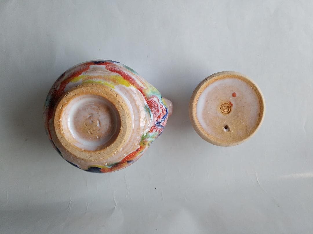 希少品 現代アート 萩碗 宝瓶 関大安 作 共箱 煎茶道具 玉露 かぶせ茶 新品