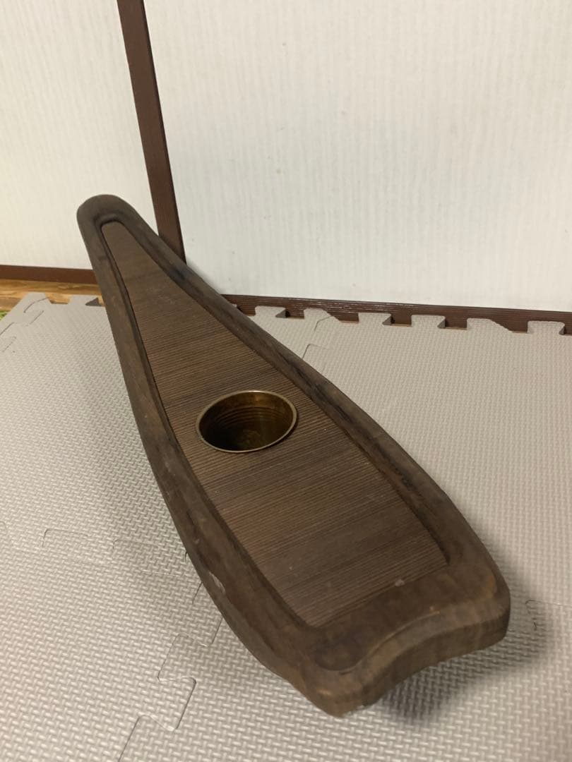 屋久杉 池坊 生花 木製ボート型花器 ダークブラウン