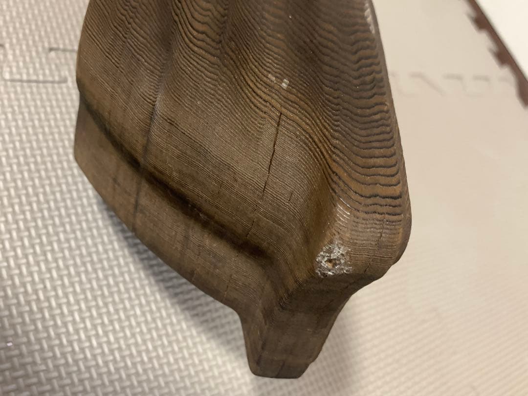 屋久杉 池坊 生花 木製ボート型花器 ダークブラウン