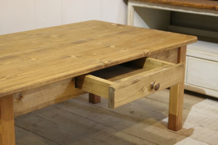 ハンドメイド　1ドロワ　カントリーローテーブル90