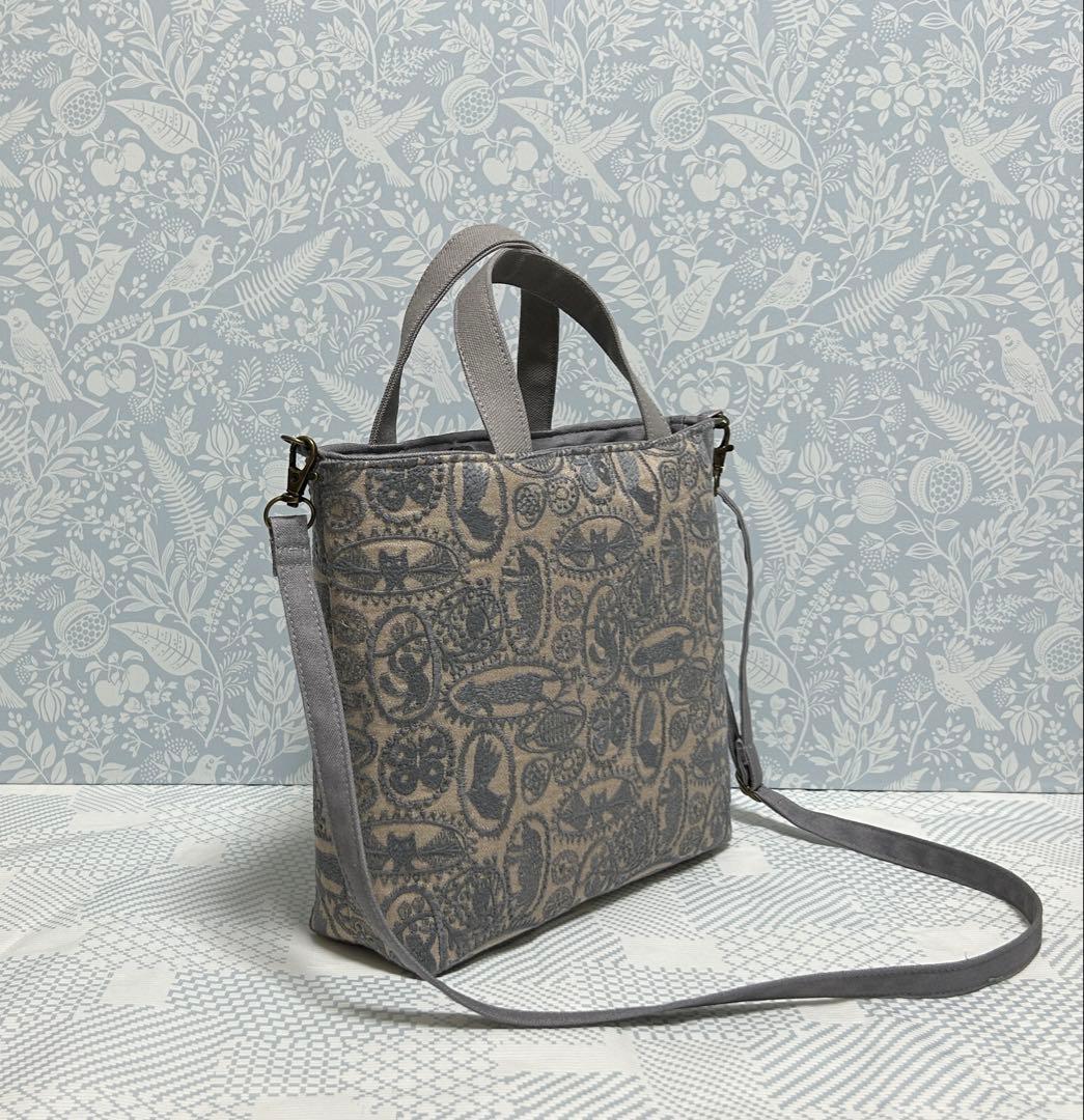 ハンドメイド ミナペルホネン junglerelief ストラップ付きトート