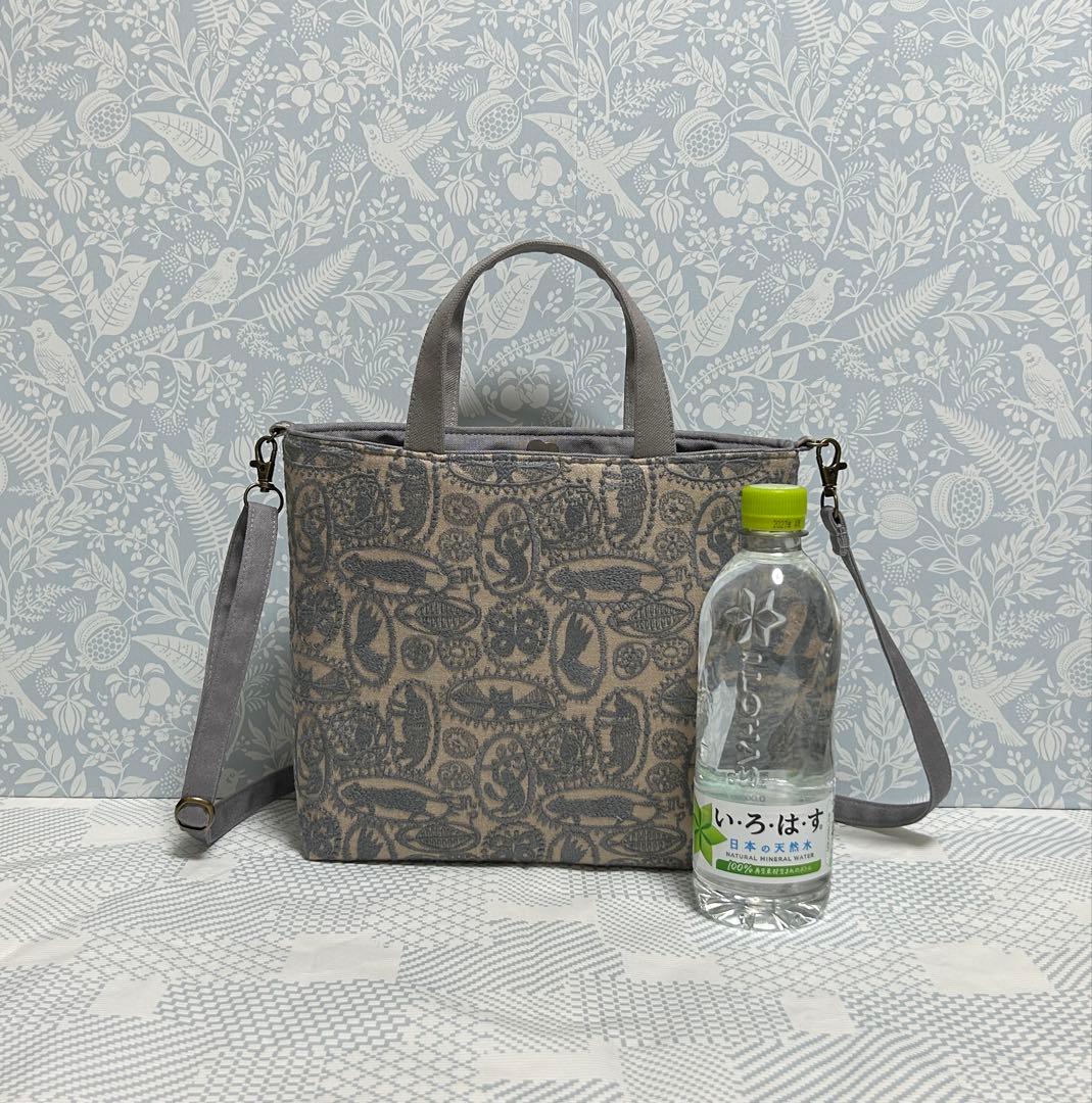ハンドメイド ミナペルホネン junglerelief ストラップ付きトート