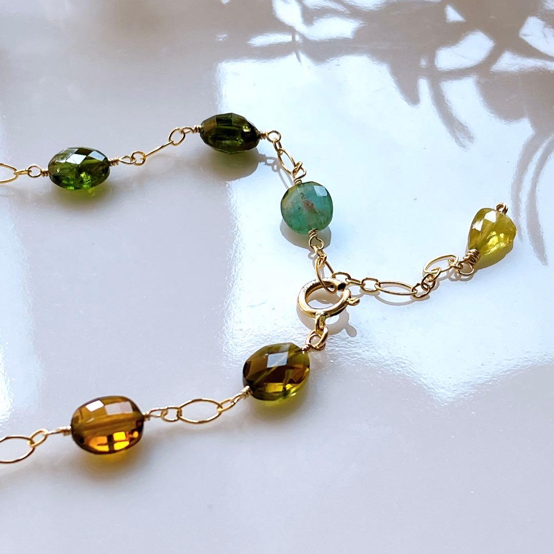 mn◆マルチカラートルマリンブレスレット✧14kgf