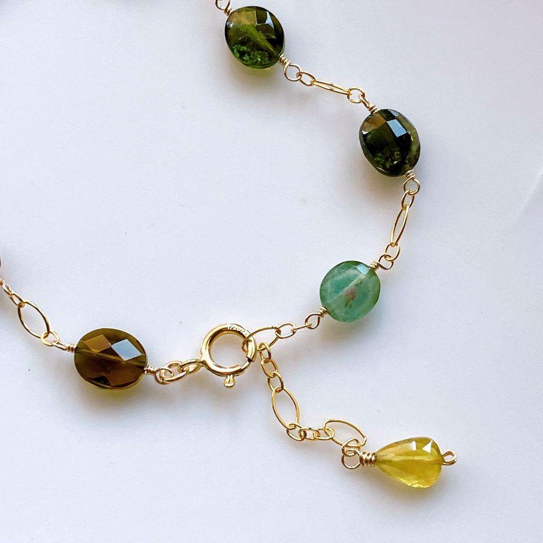 mn◆マルチカラートルマリンブレスレット✧14kgf