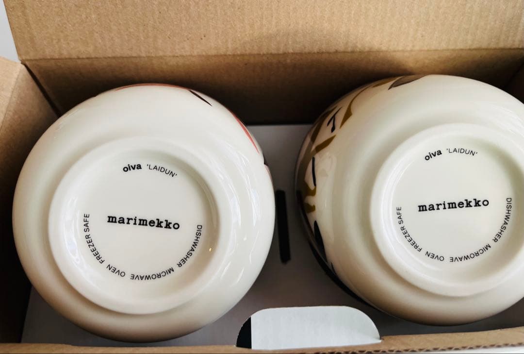 新品未使用　マリメッコ　Laidun コルク蓋付き食器セット