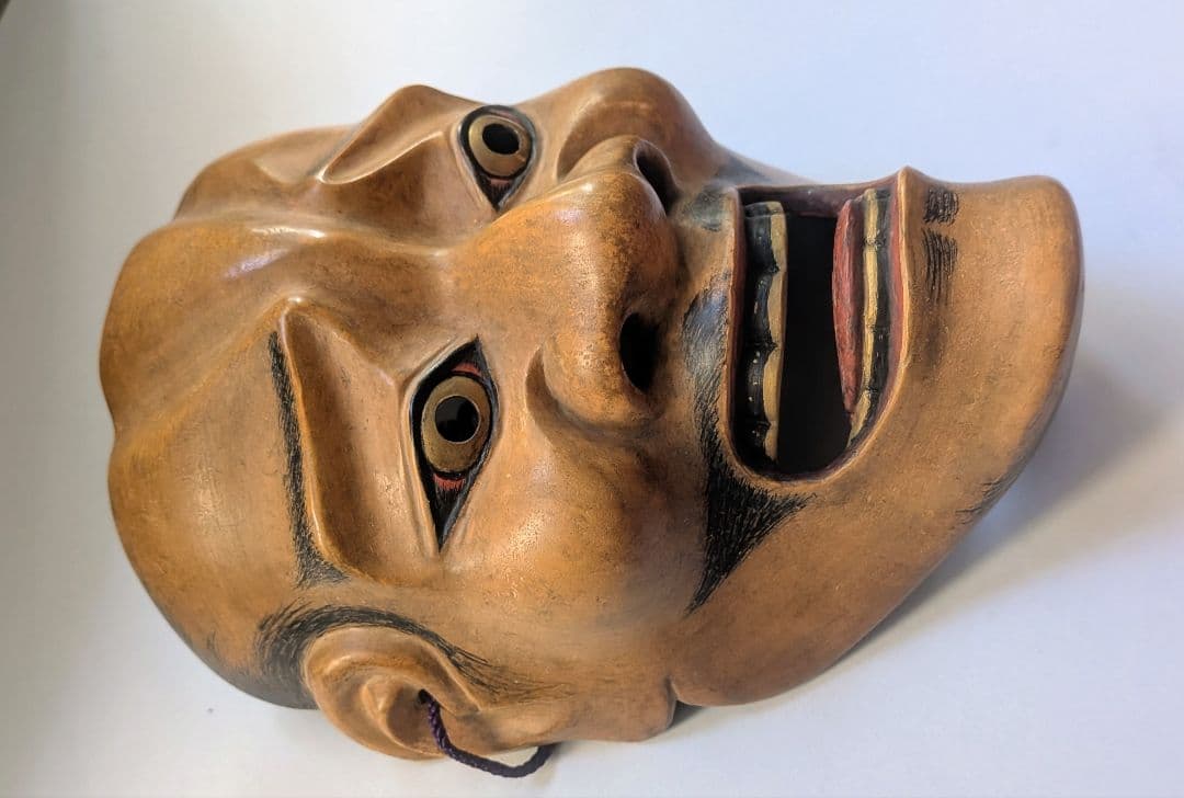 Wooden Noh Mask　木製能面