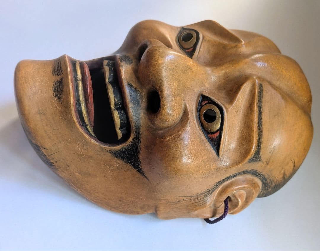 Wooden Noh Mask　木製能面