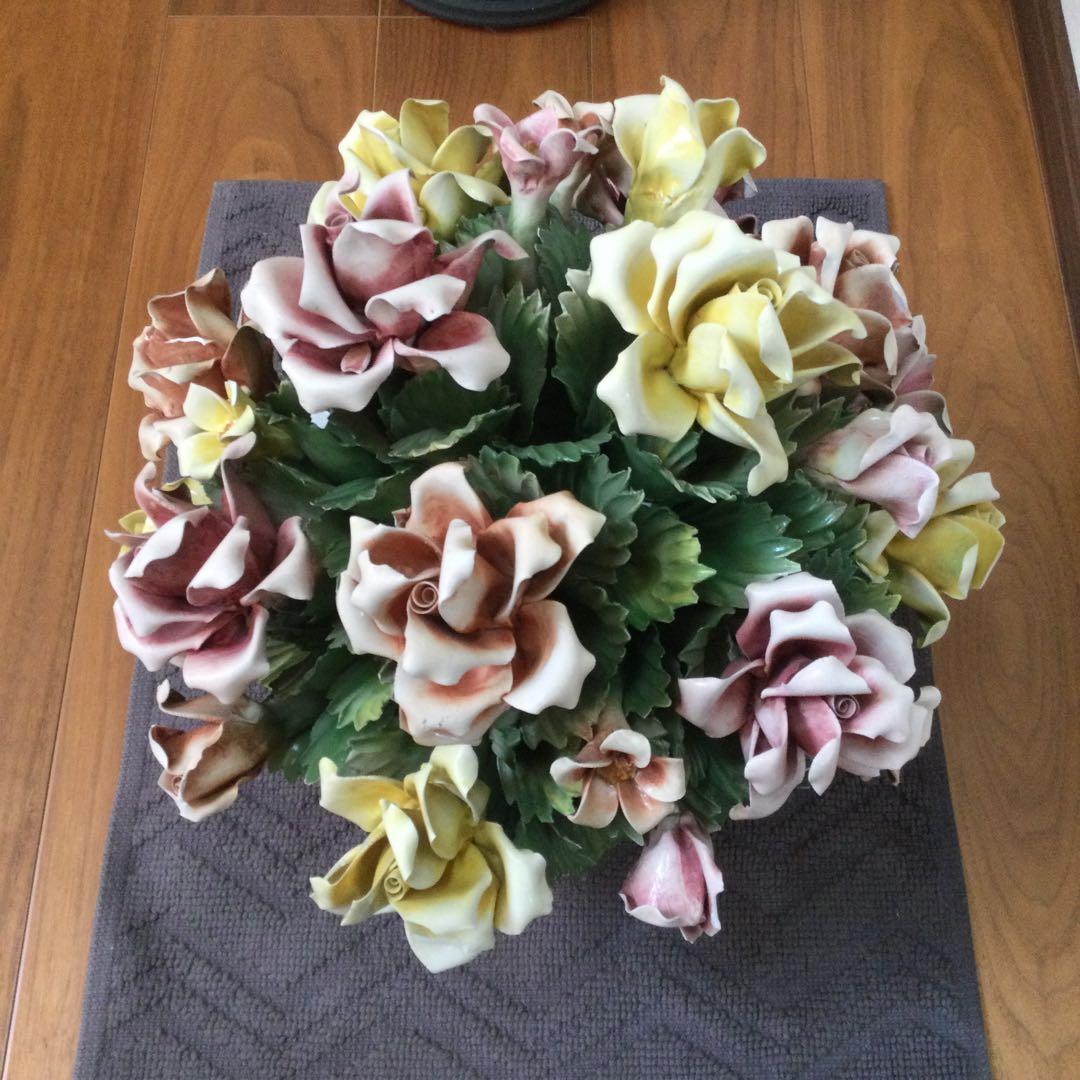 ☆値下げ！陶花イタリア製　カポディモンテ 9.6kg 横幅約43(大きい)豪華