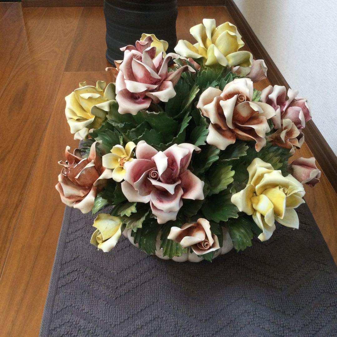 ☆値下げ！陶花イタリア製　カポディモンテ 9.6kg 横幅約43(大きい)豪華