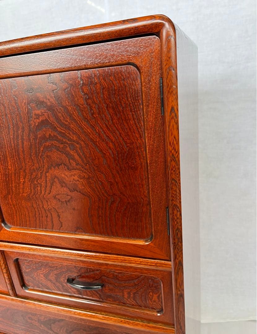 【アンティーク】総欅 無垢材 木製 小箪笥 6杯 小引出し 和箪笥 昭和レトロ