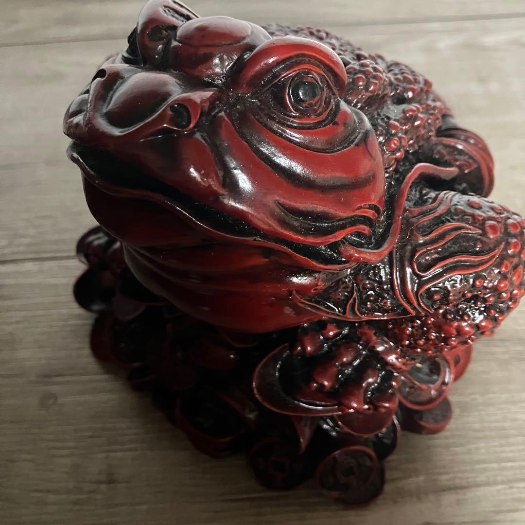 E-4 【開運・金運の守護神】三本脚の蛙（銭蛙）置物 オブジェ インテリア