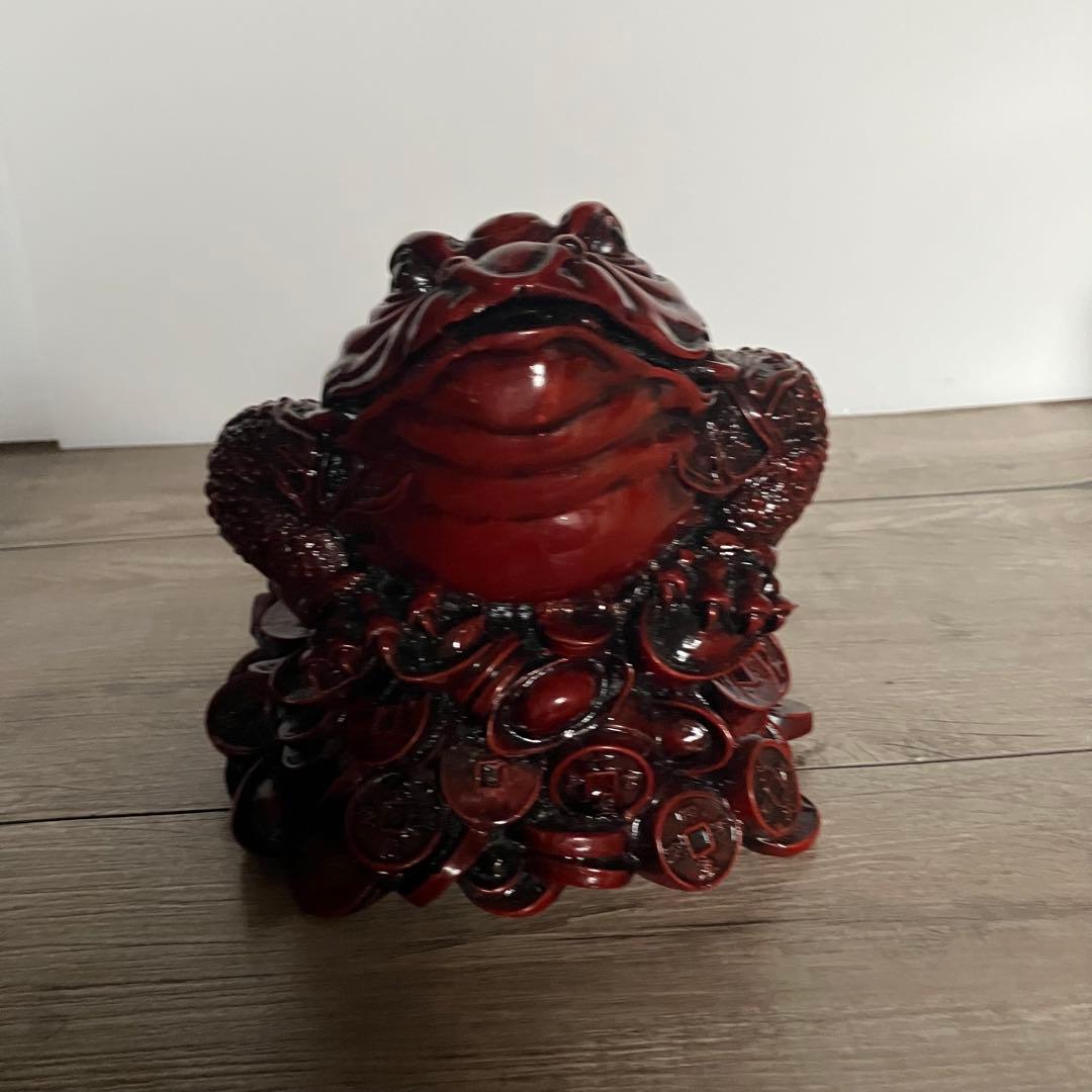 E-4 【開運・金運の守護神】三本脚の蛙（銭蛙）置物 オブジェ インテリア