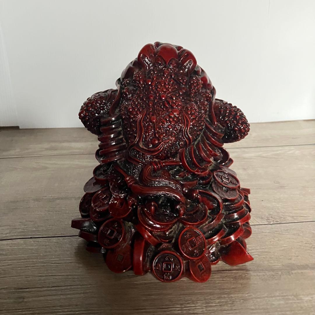 E-4 【開運・金運の守護神】三本脚の蛙（銭蛙）置物 オブジェ インテリア