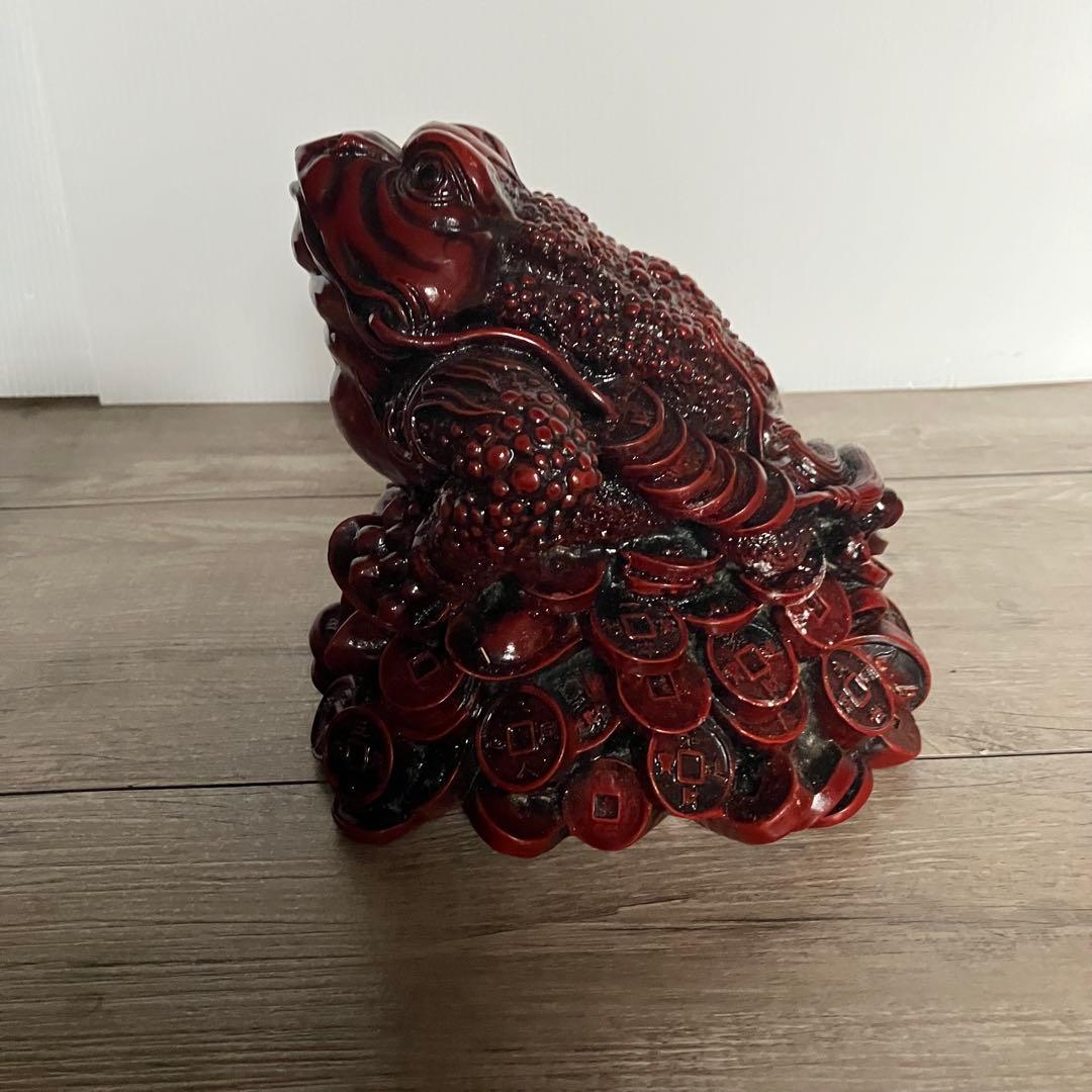 E-4 【開運・金運の守護神】三本脚の蛙（銭蛙）置物 オブジェ インテリア