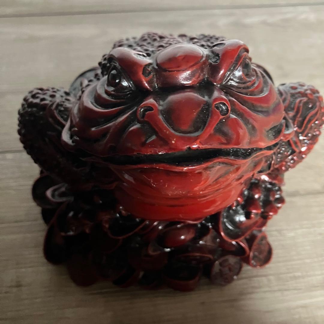 E-4 【開運・金運の守護神】三本脚の蛙（銭蛙）置物 オブジェ インテリア