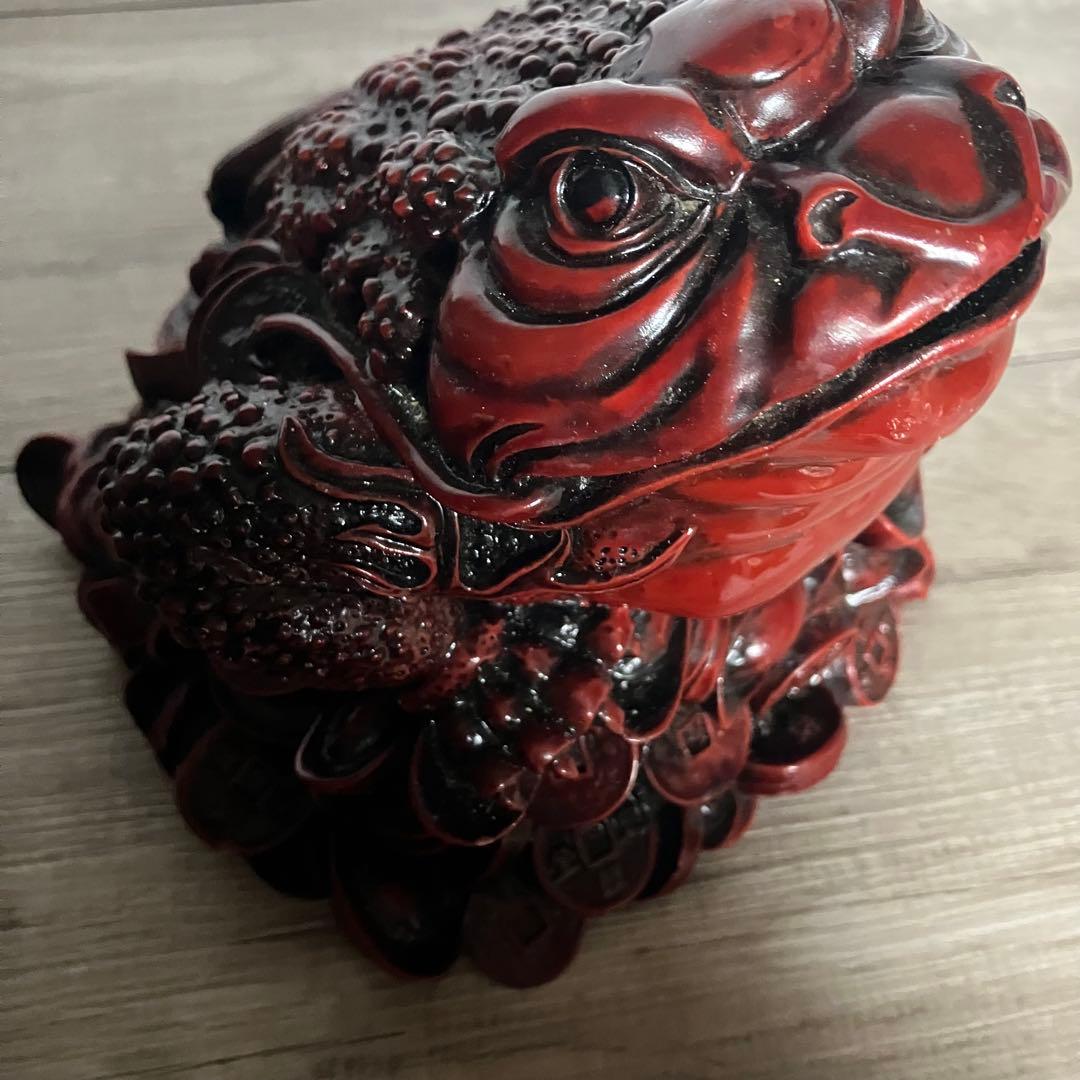 E-4 【開運・金運の守護神】三本脚の蛙（銭蛙）置物 オブジェ インテリア