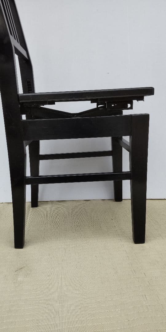 背もたれ付 上下移動式 ピアノ椅子 昭和レトロ 中古品