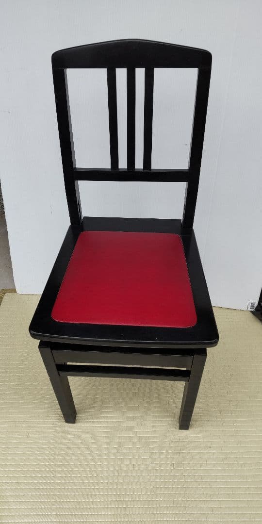 背もたれ付 上下移動式 ピアノ椅子 昭和レトロ 中古品