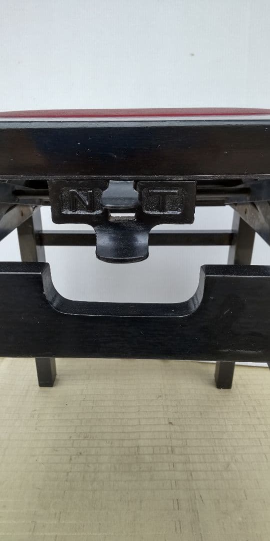 背もたれ付 上下移動式 ピアノ椅子 昭和レトロ 中古品