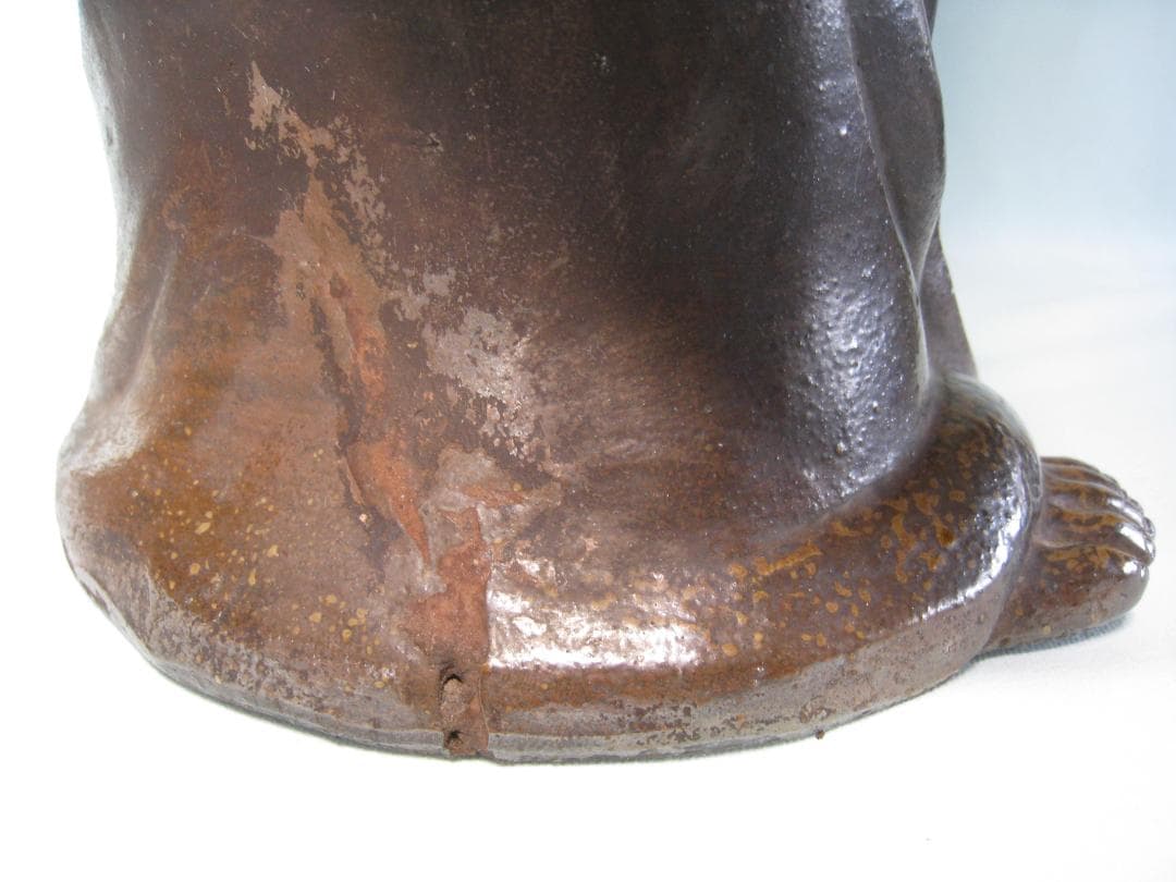 備前焼　特大布袋尊　【備前陶香造】の搔き銘　高さ40㎝以上