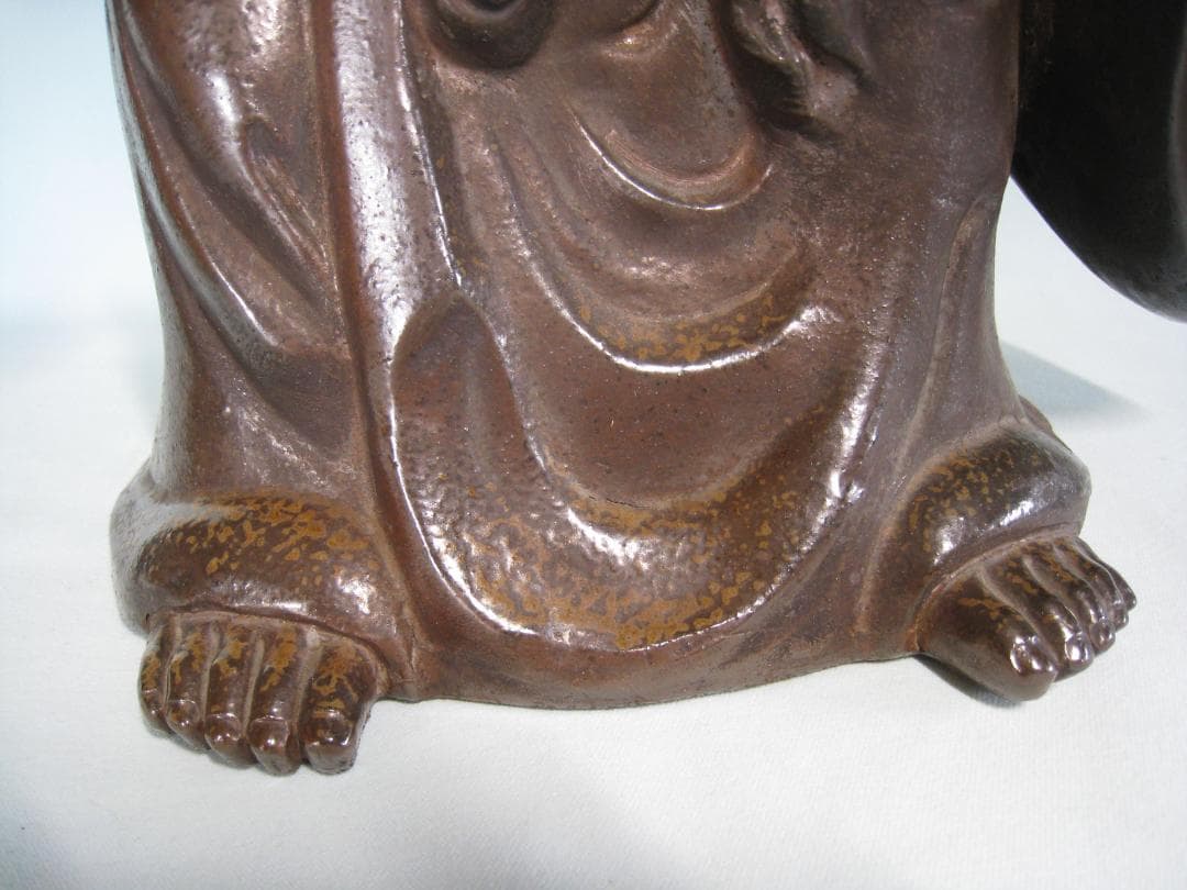 備前焼　特大布袋尊　【備前陶香造】の搔き銘　高さ40㎝以上