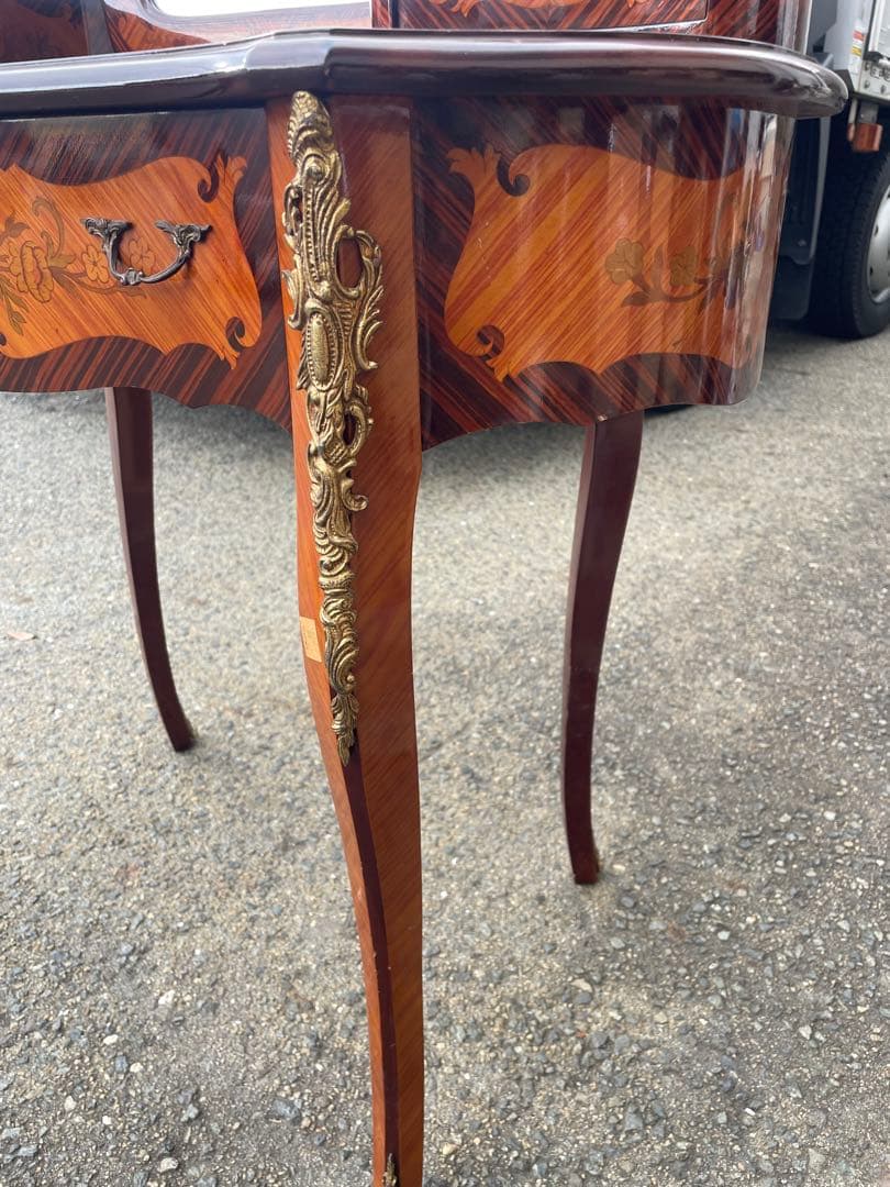 イタリア アンティーク 象嵌細工 ドレッサー 鏡台 デスク　鏡台