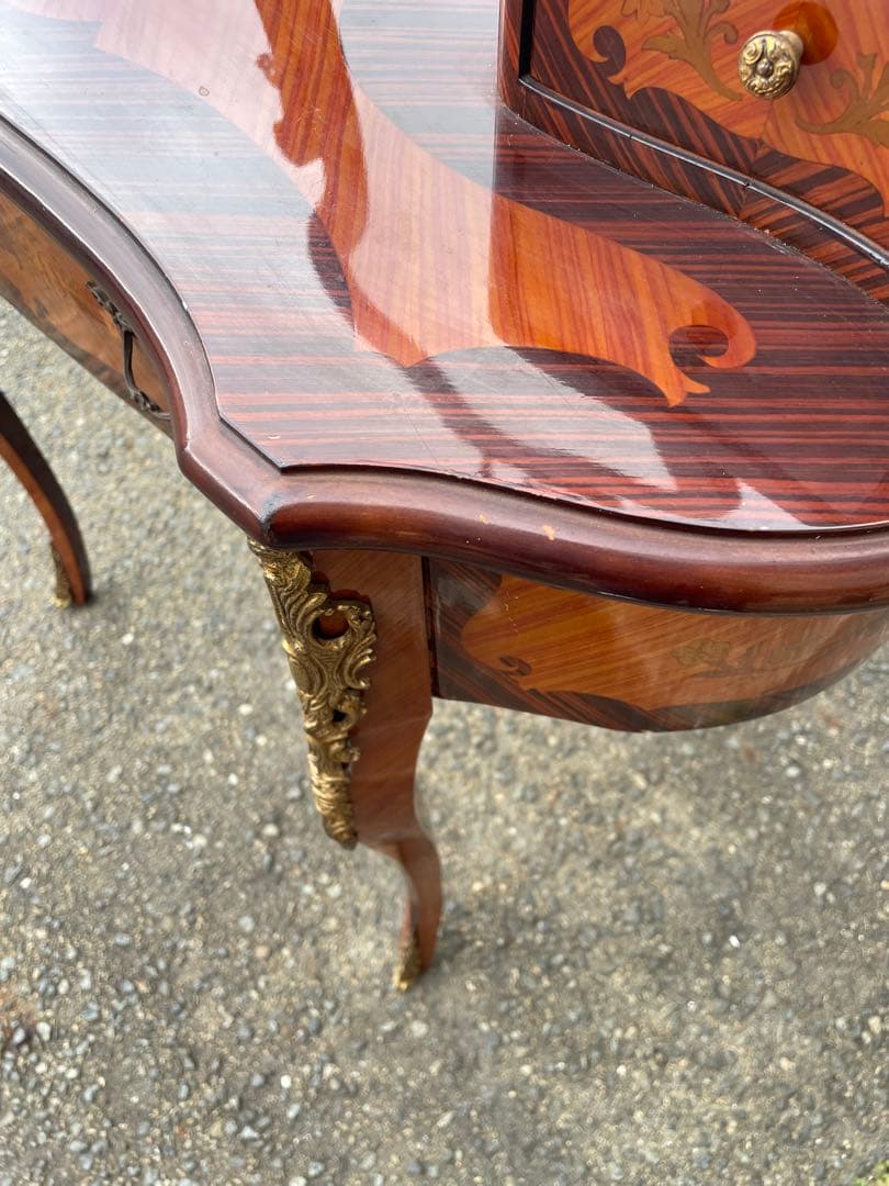 イタリア アンティーク 象嵌細工 ドレッサー 鏡台 デスク　鏡台