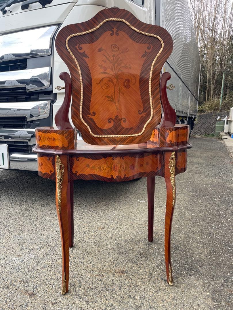 イタリア アンティーク 象嵌細工 ドレッサー 鏡台 デスク　鏡台