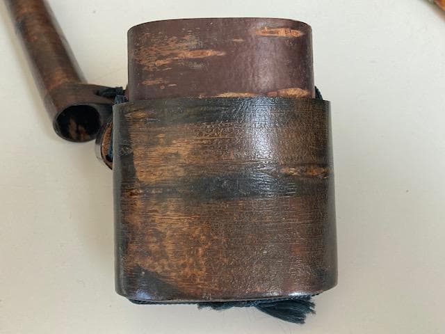 煙管具 キセル 骨董 煙草入 煙管筒 桜皮細工 樺細工 天保型胴乱組 金 王将
