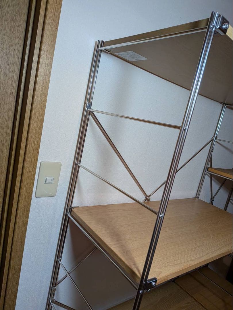 ■送料込■無印 ステンレスユニットシェルフ オーク棚 家具 衣類 収納