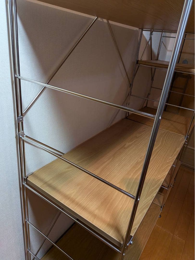 ■送料込■無印 ステンレスユニットシェルフ オーク棚 家具 衣類 収納