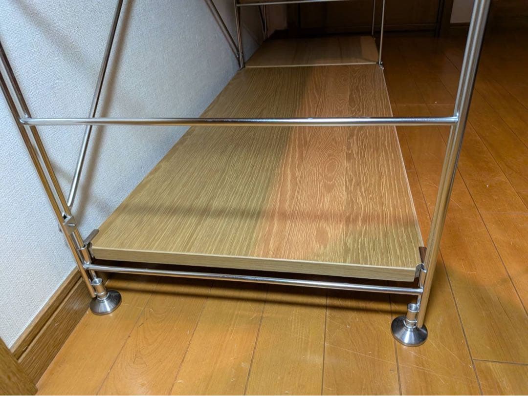 ■送料込■無印 ステンレスユニットシェルフ オーク棚 家具 衣類 収納